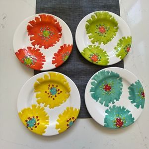 Laurie Gates Set of 4 Floral‎ 8-3/4" Melamine Lunch Plates